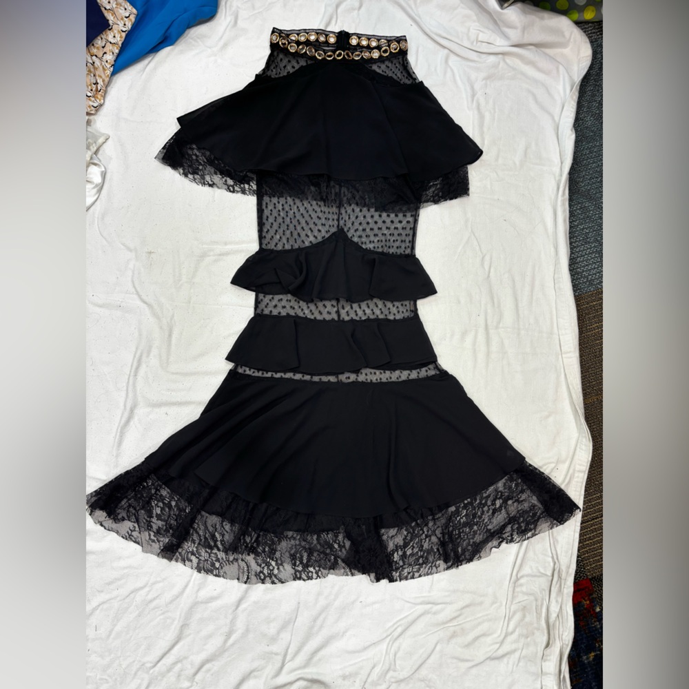 Jessica Black Skirt with Gold Accents